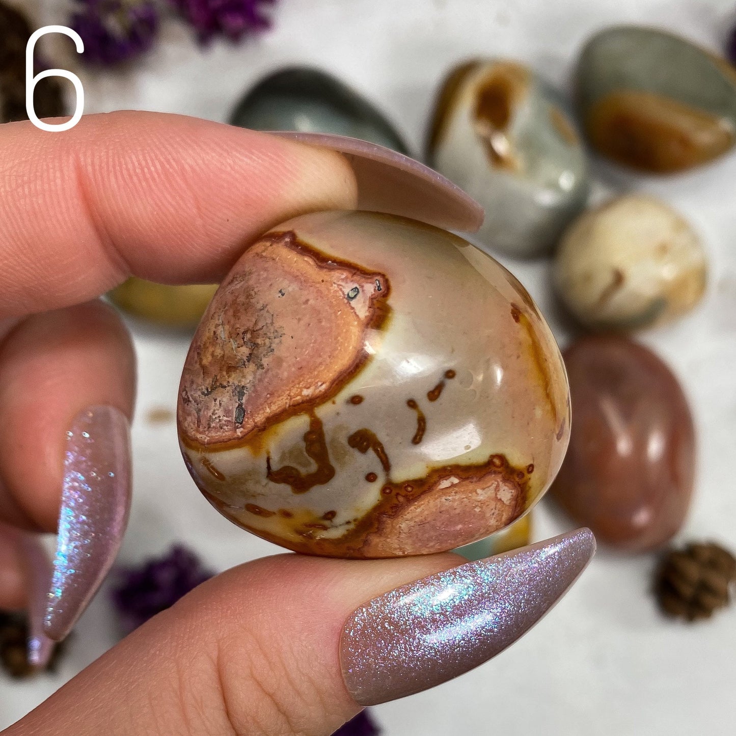 Small Polychrome Jasper Palm Stones