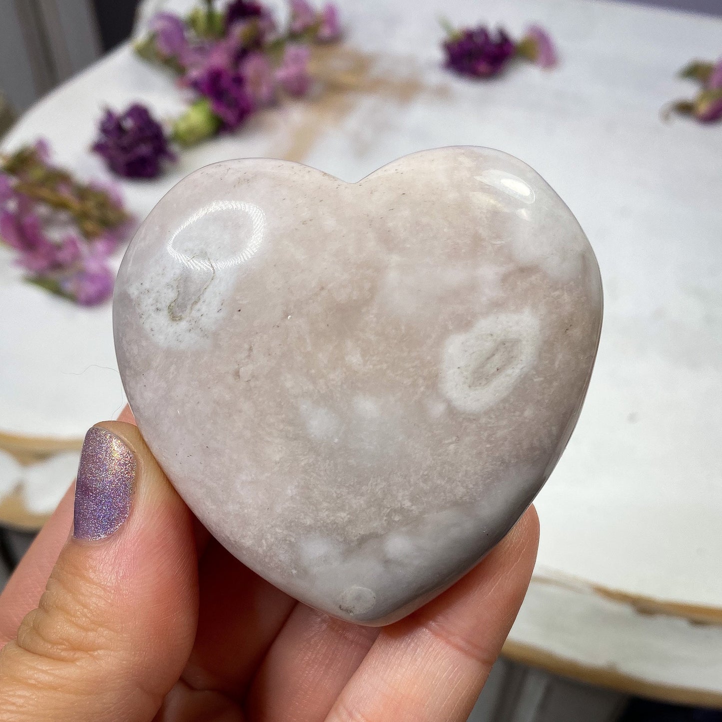 Flower Agate Heart