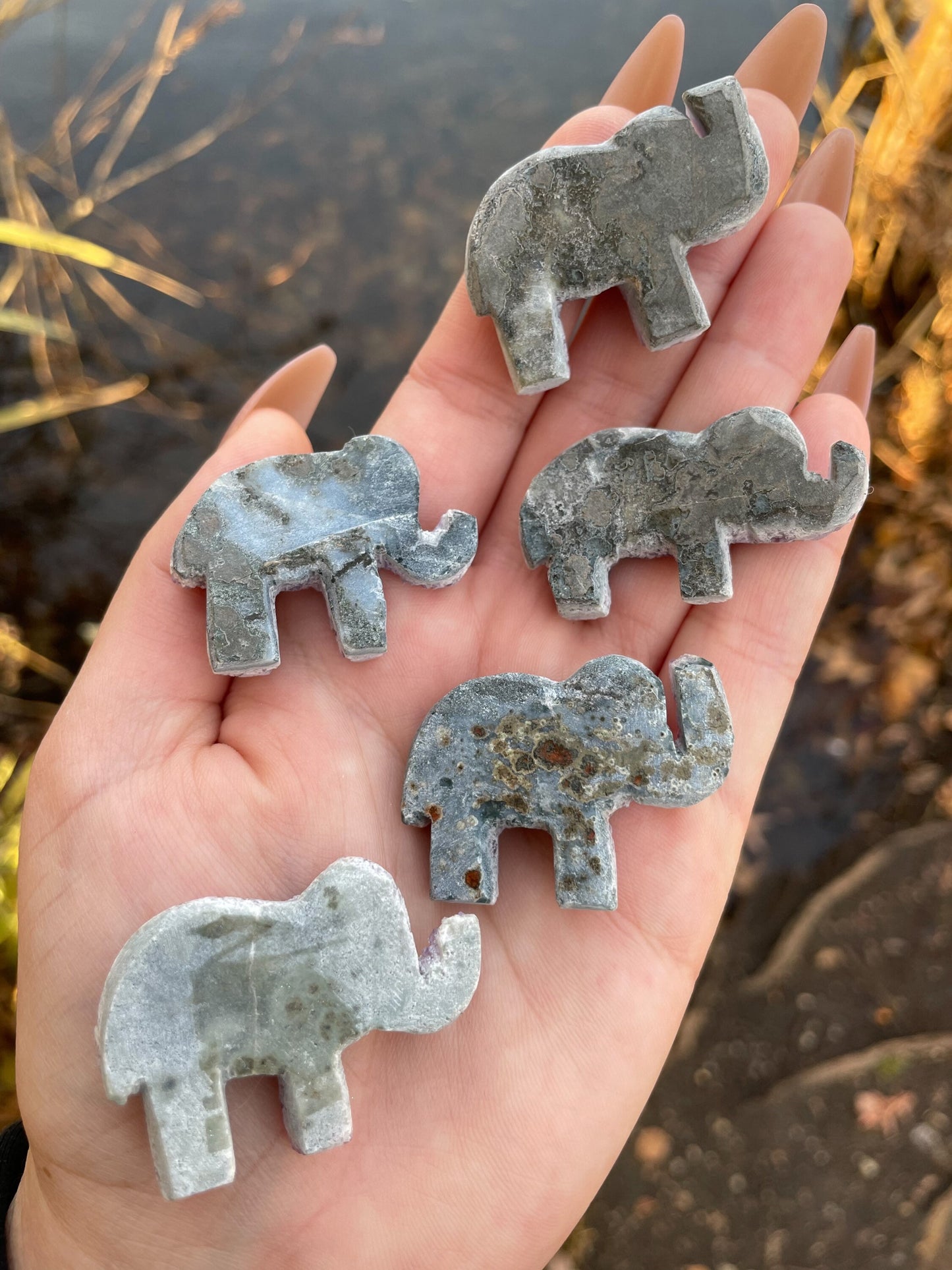 Rainbow Aura Amethyst Elephant