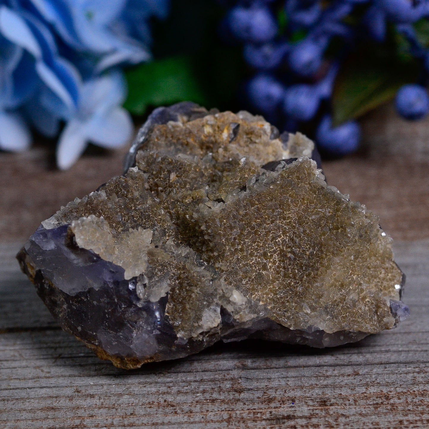 Raw Druzy Gray Blue Cubic Fluorite Cluster