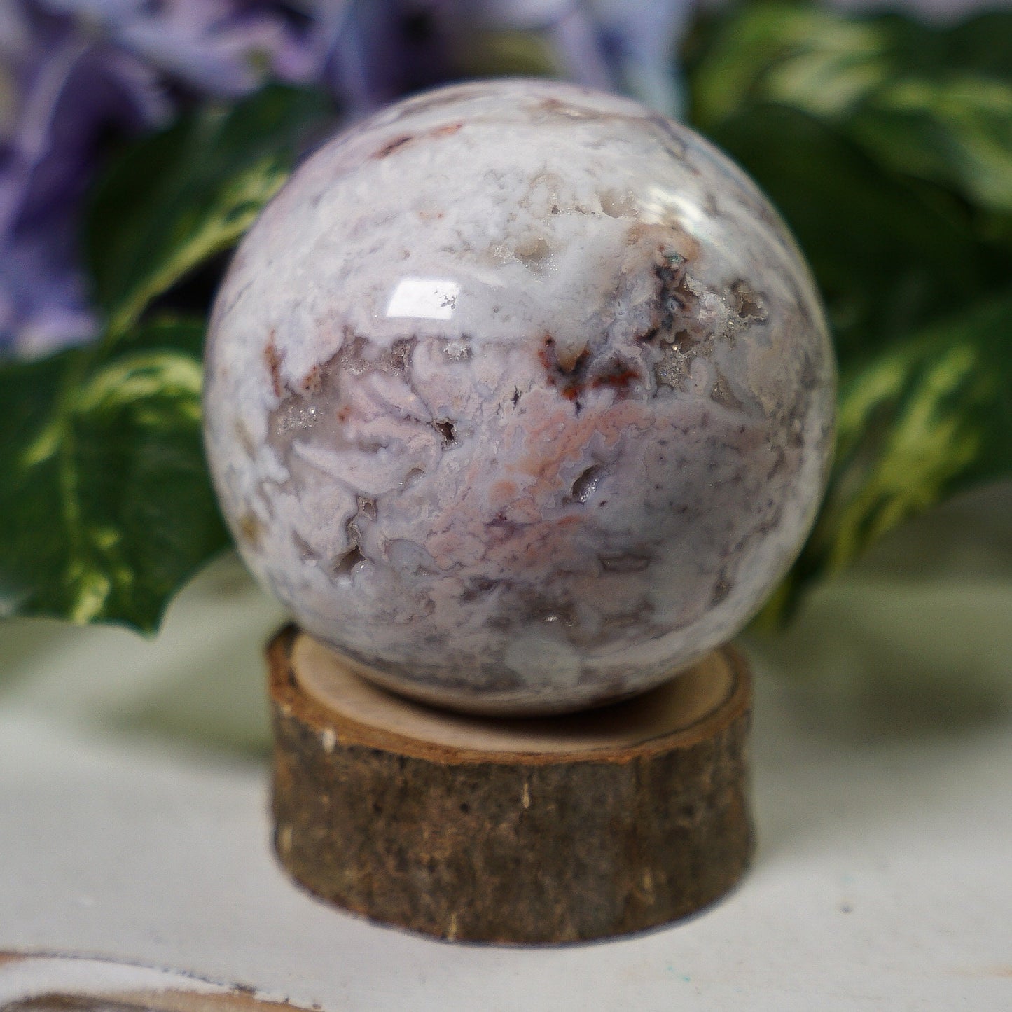 Flower Banded Agate Sphere
