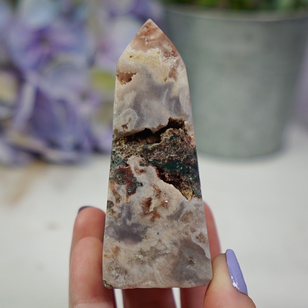Pink Amethyst Jasper Tower