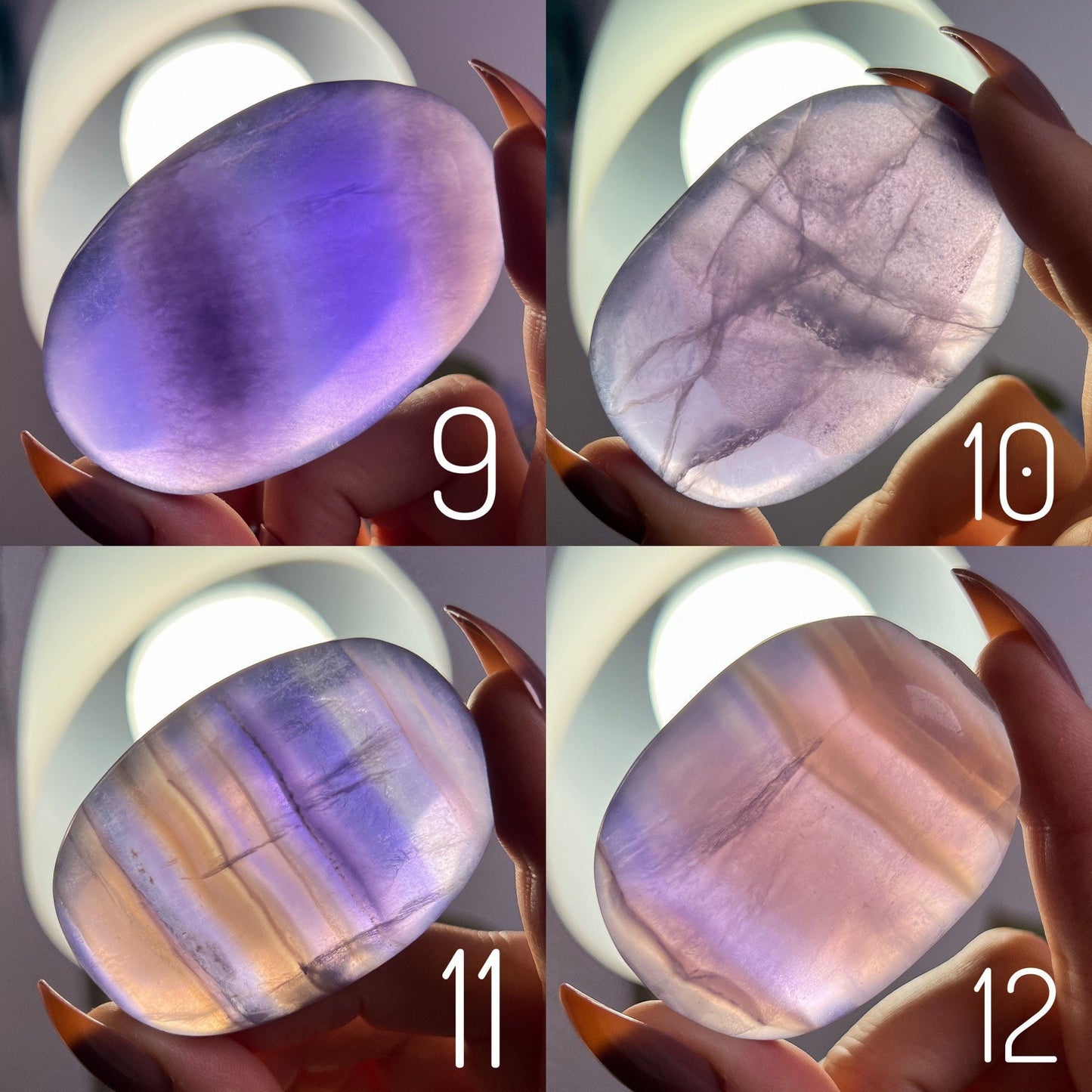 Purple Indigo Fluorite Palm Stones