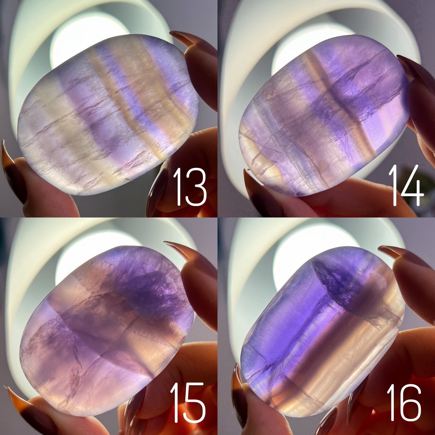 Purple Indigo Fluorite Palm Stones