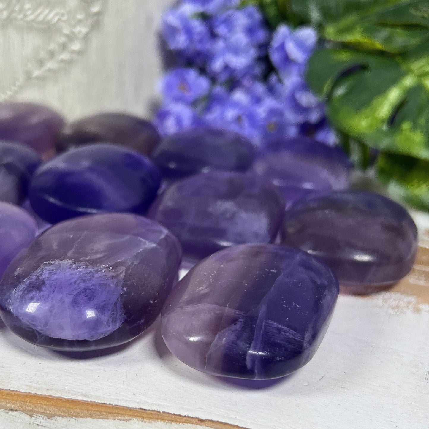 Purple Indigo Fluorite Palm Stones