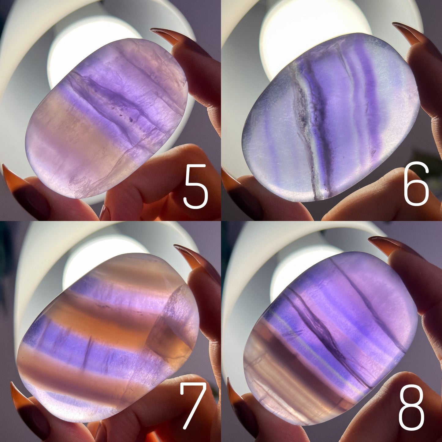 Purple Indigo Fluorite Palm Stones