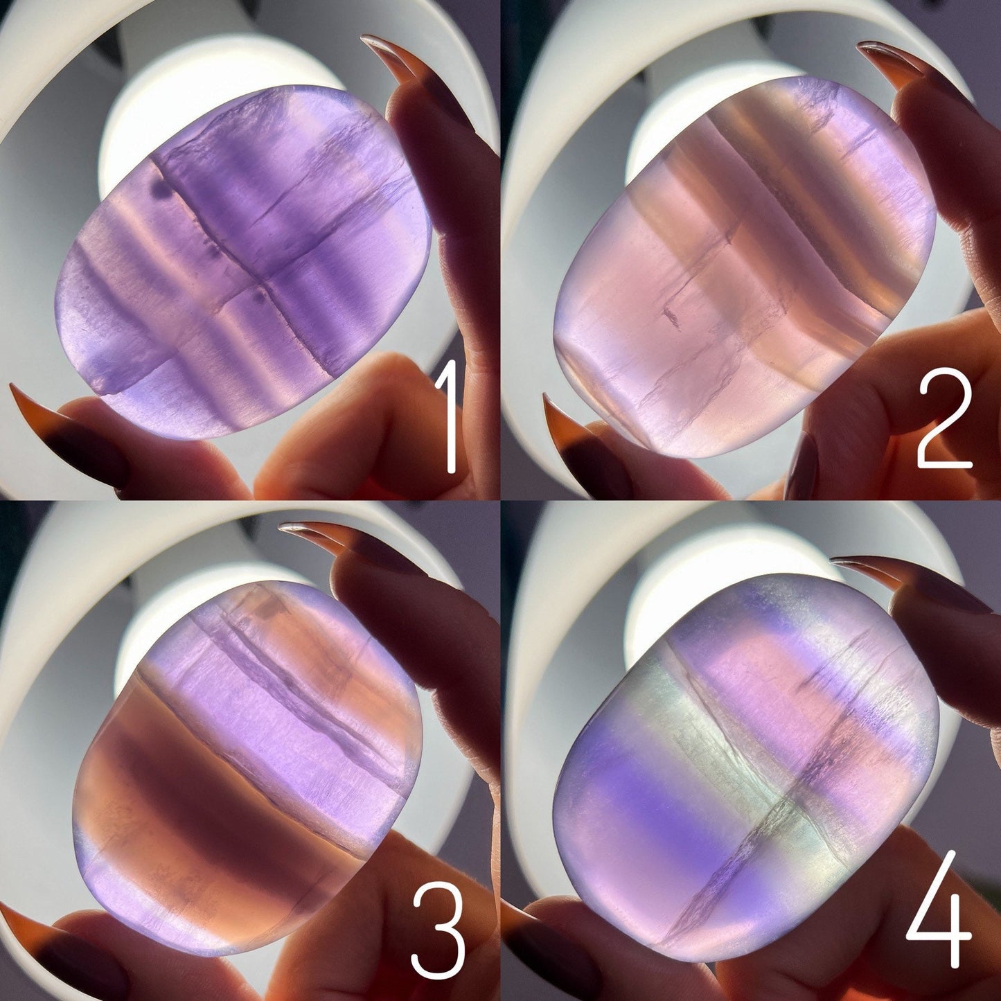 Purple Indigo Fluorite Palm Stones