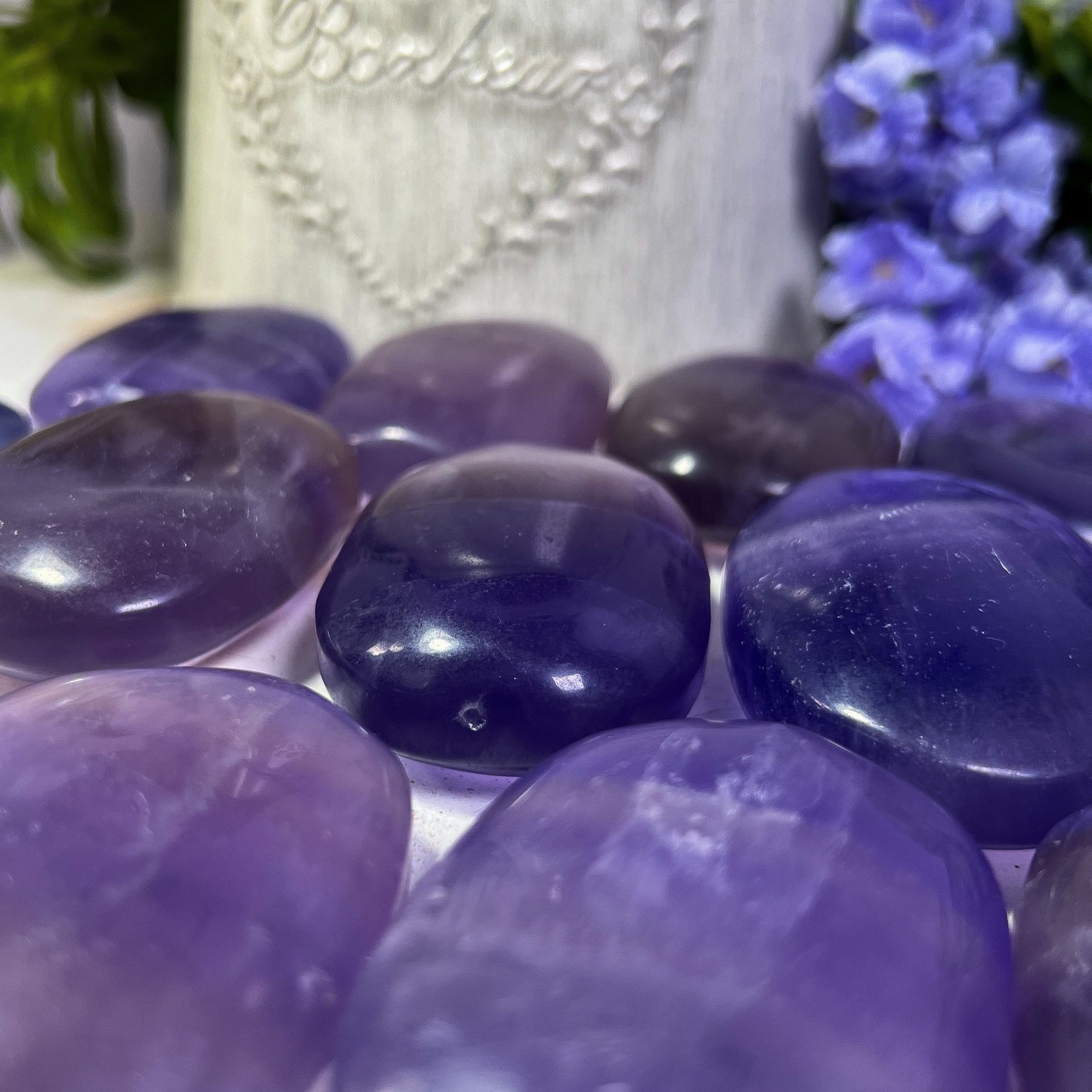 Purple Indigo Fluorite Palm Stones