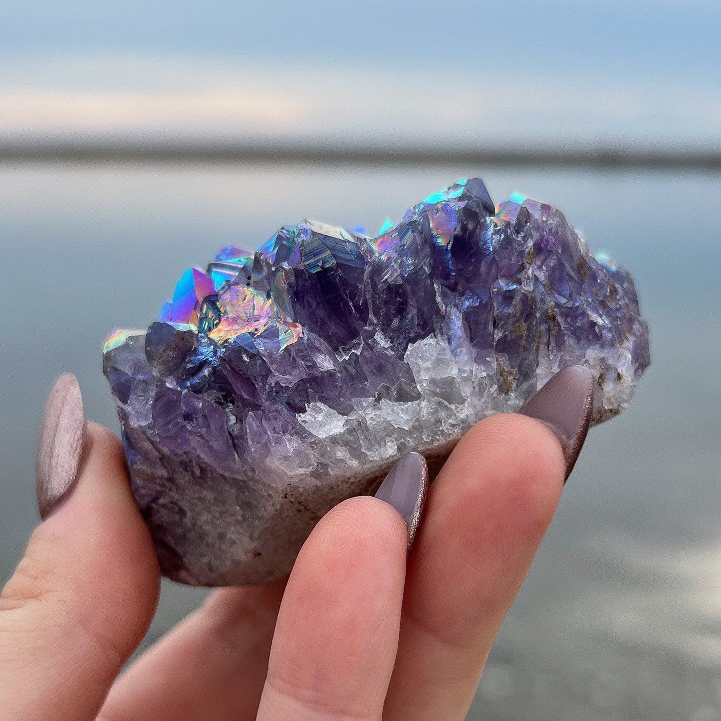 Rainbow Aura Amethyst Flower