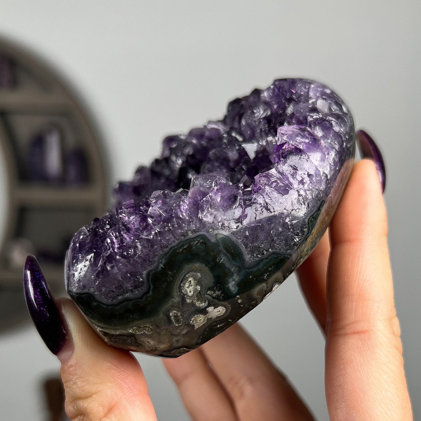 Amethyst & Agate Geode Heart