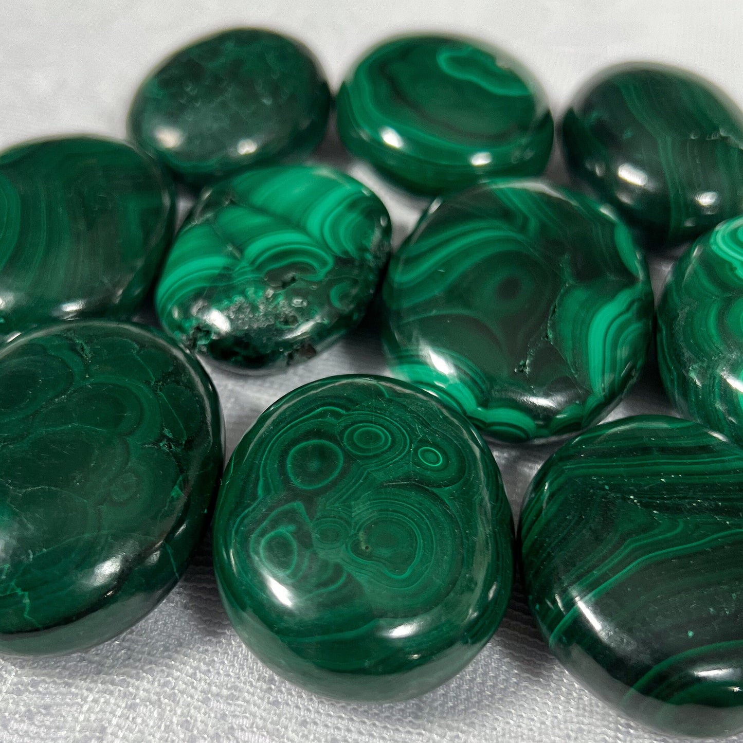 Malachite Palm Stones