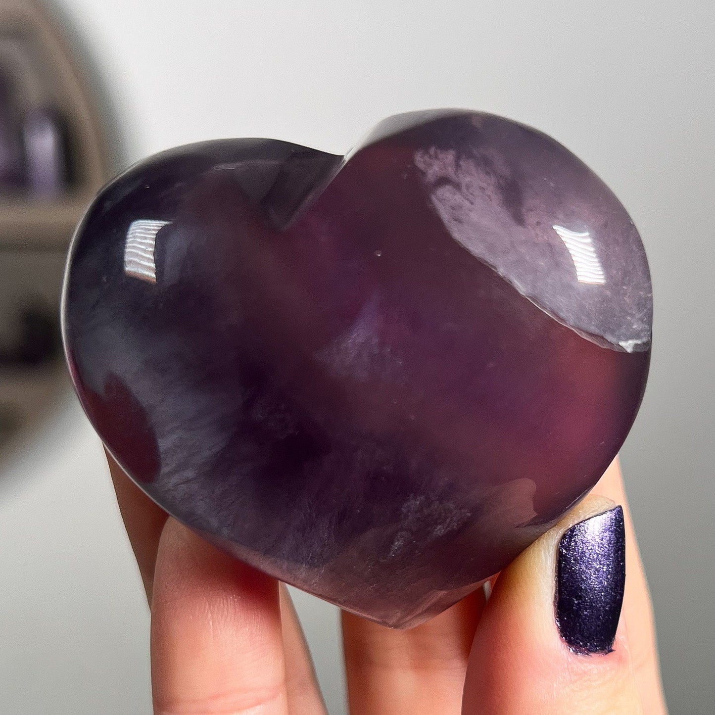 Pink Purple Indigo Fluorite Heart