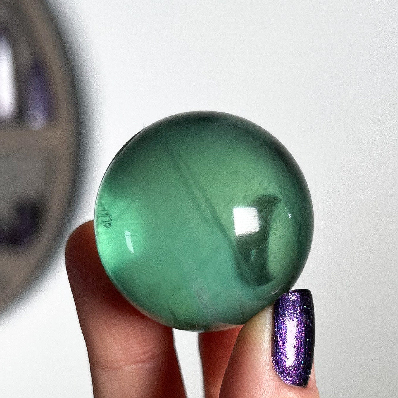 Gem Grade Green Fluorite Sphere