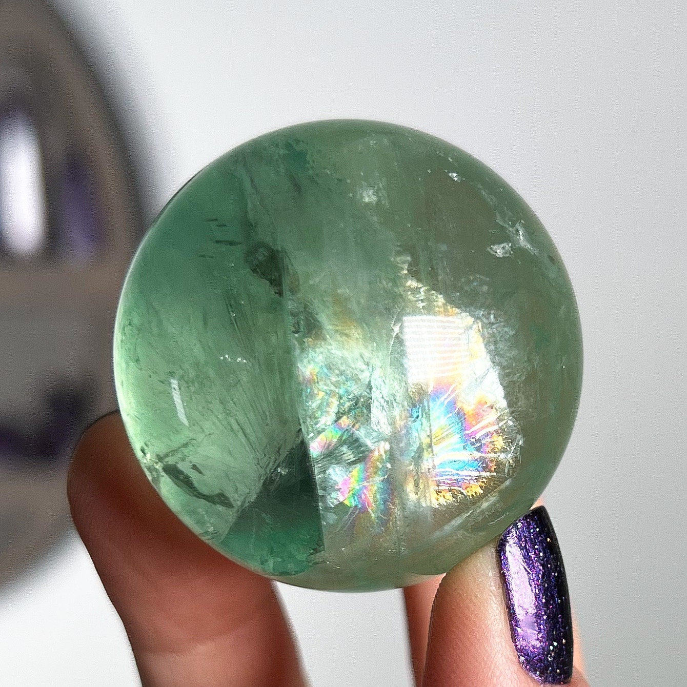 Gem Grade Green Fluorite Sphere
