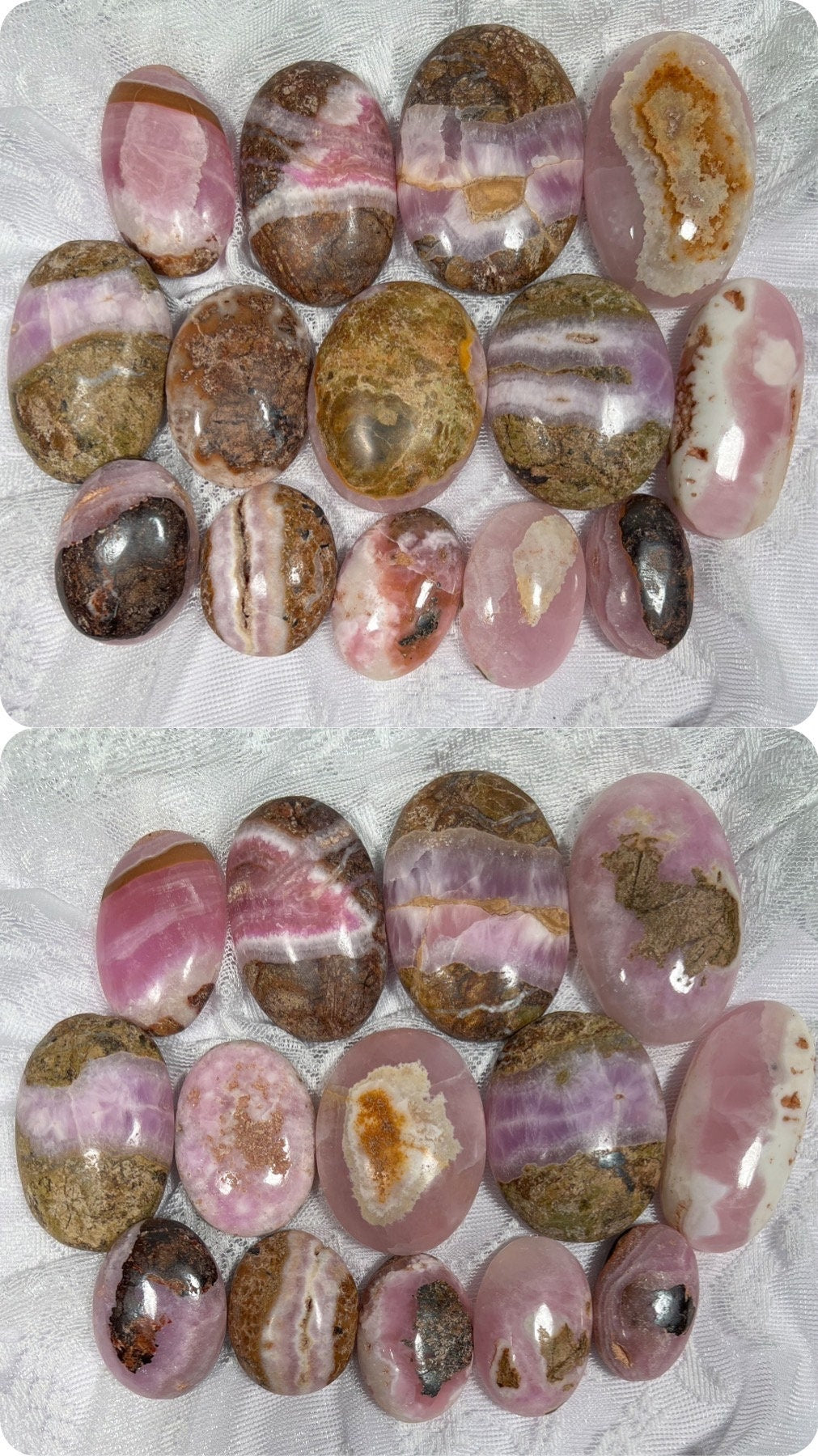 Pink Aragonite Palm Stones