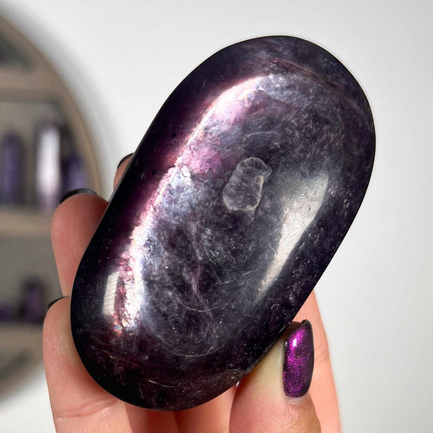 XL Gem Grade Lepidolite Palm Stone