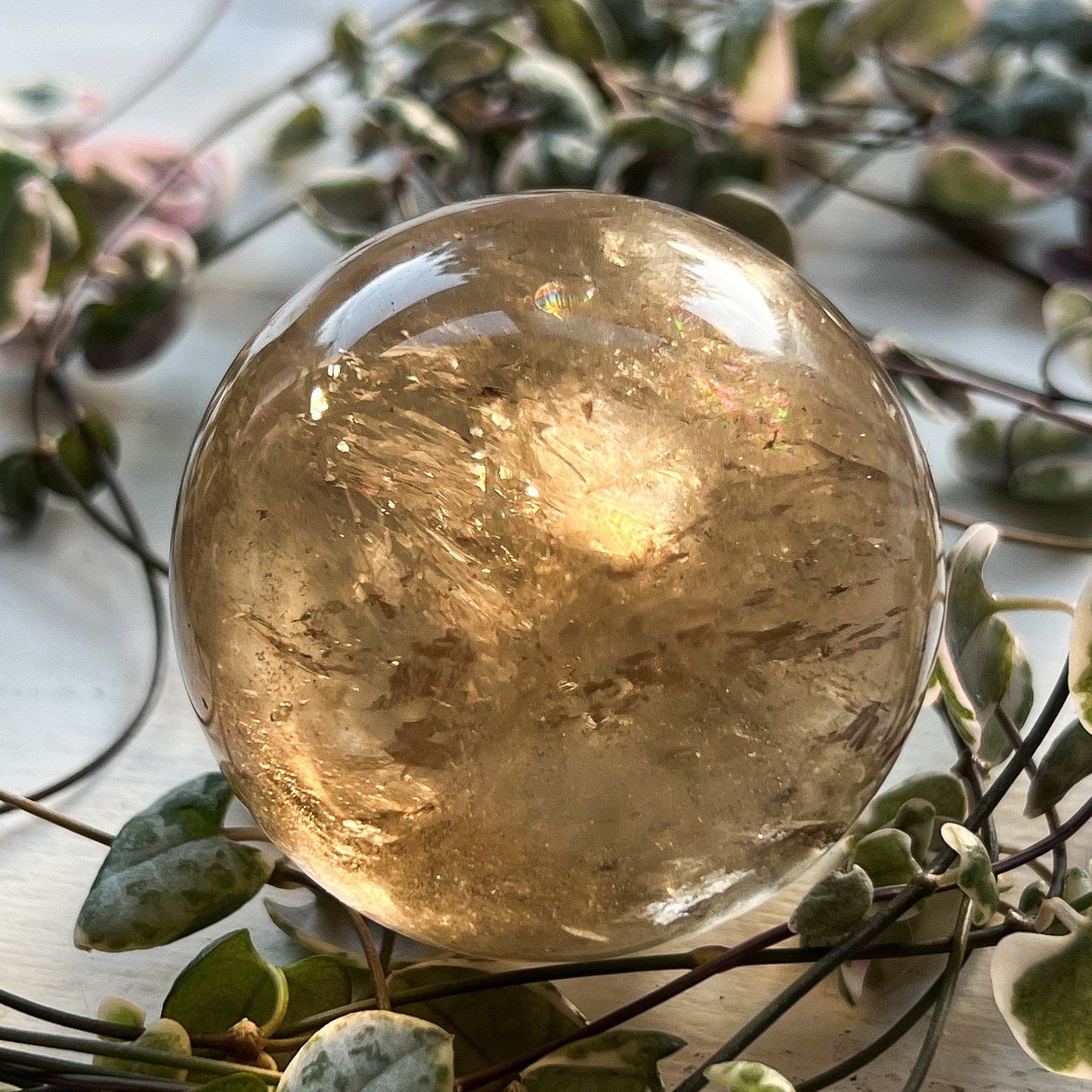 Natural Rainbow Citrine Sphere