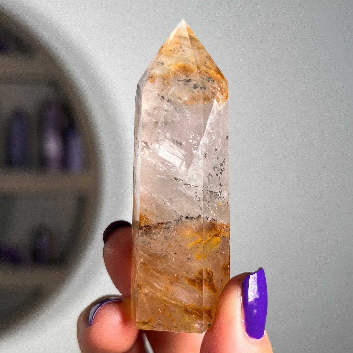 Pyrite in Rose Quartz Golden Healer Points