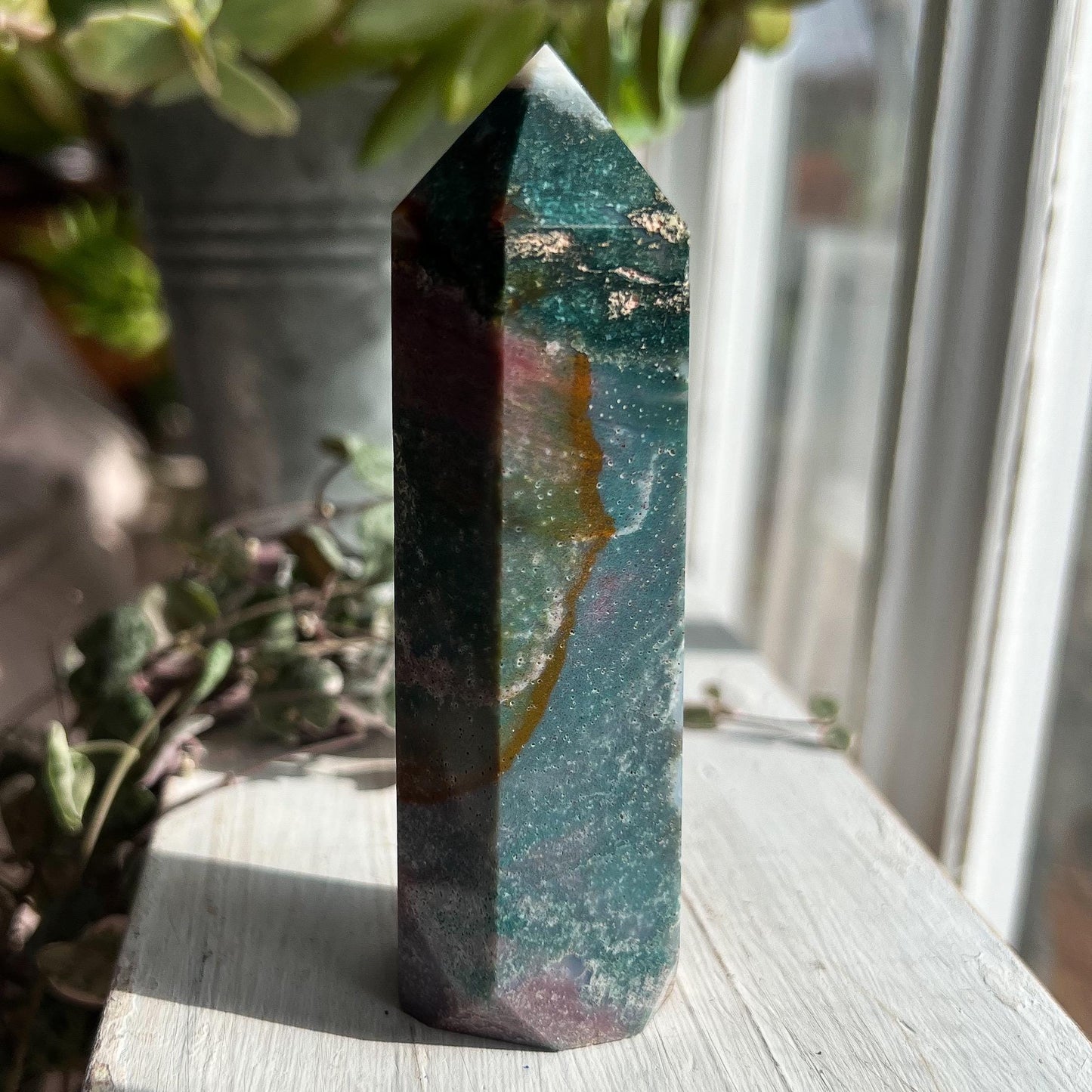Ocean Jasper Chalcedony Tower