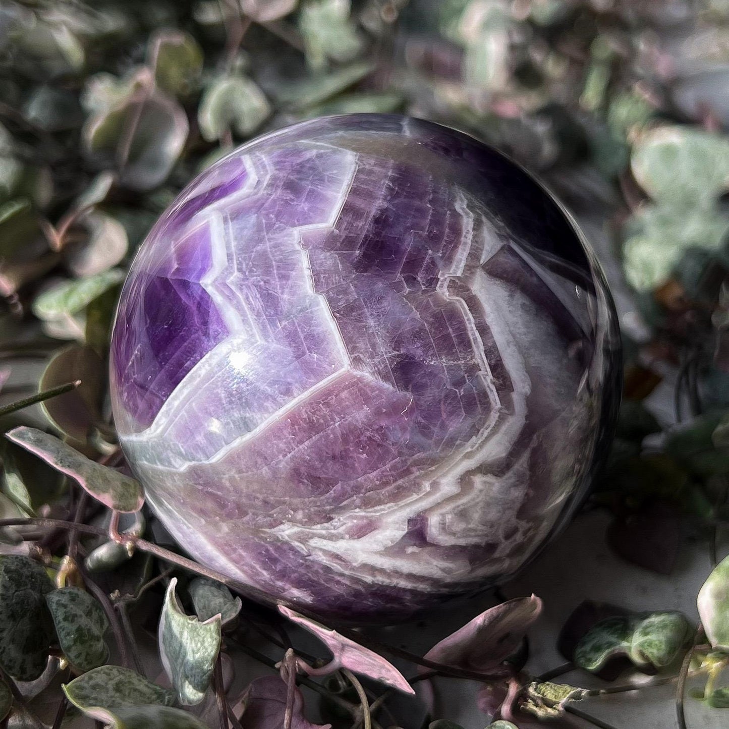 Chevron Amethyst Sphere