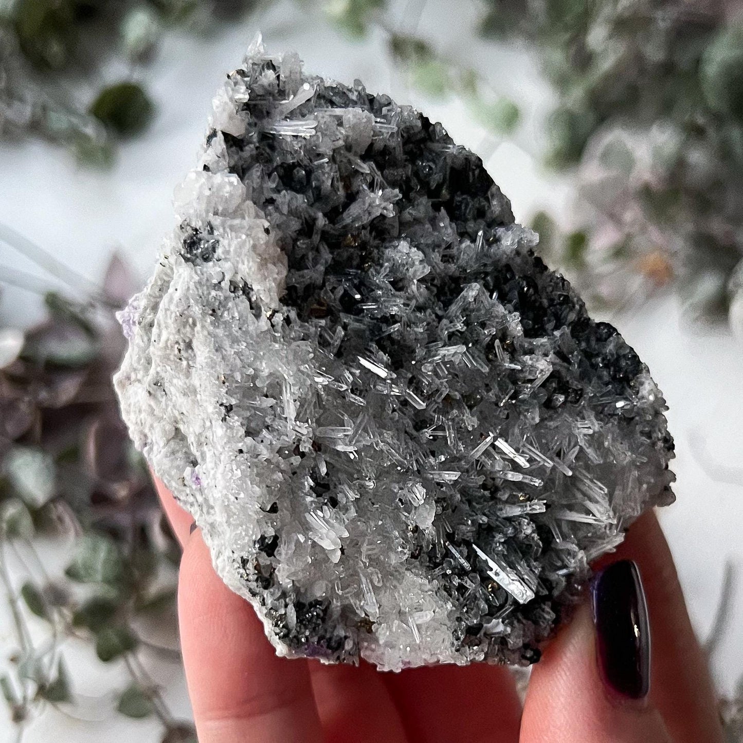 Purple Fluorite Needle Quartz Sphalerite