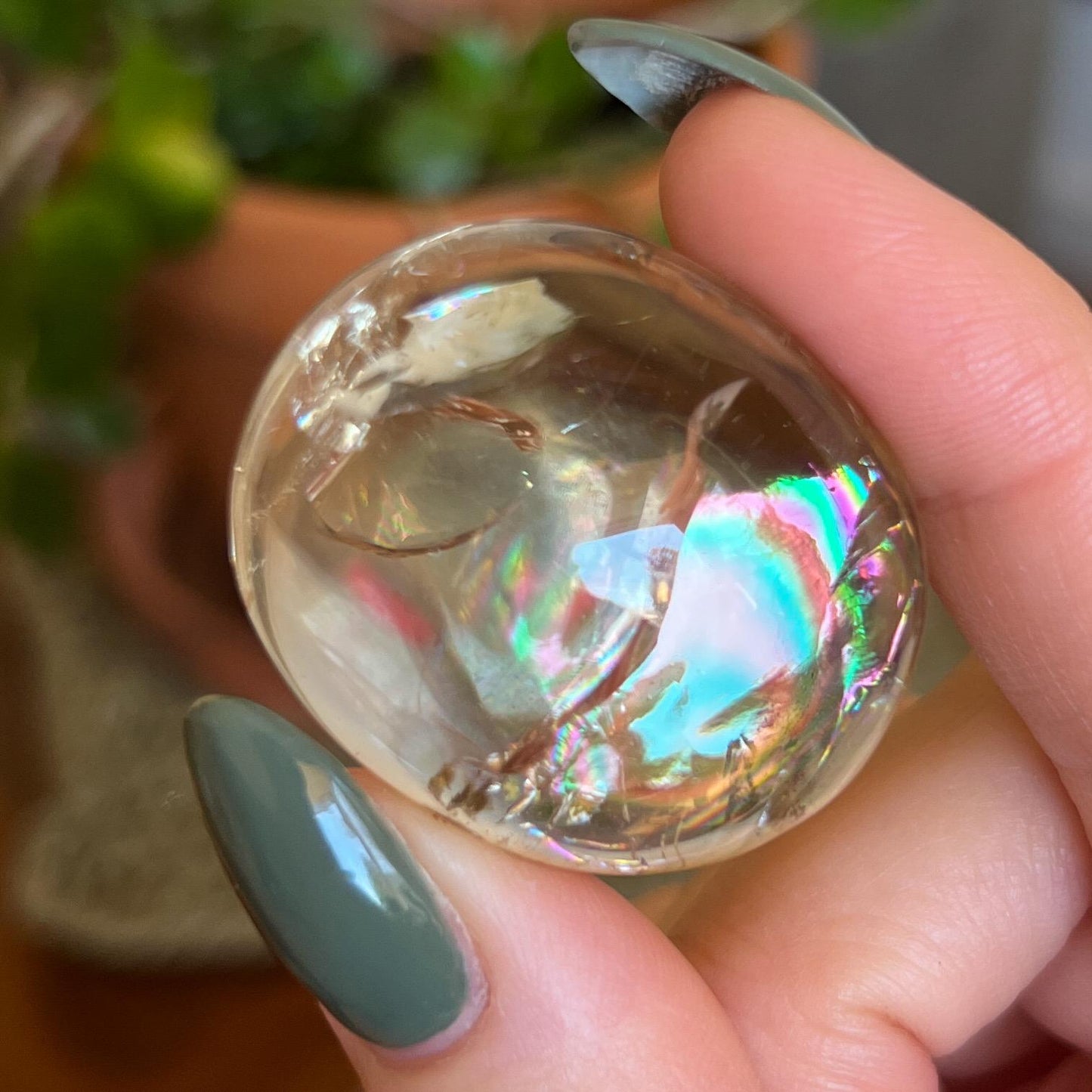 Rainbow Clear Smoky Quartz Pebbles