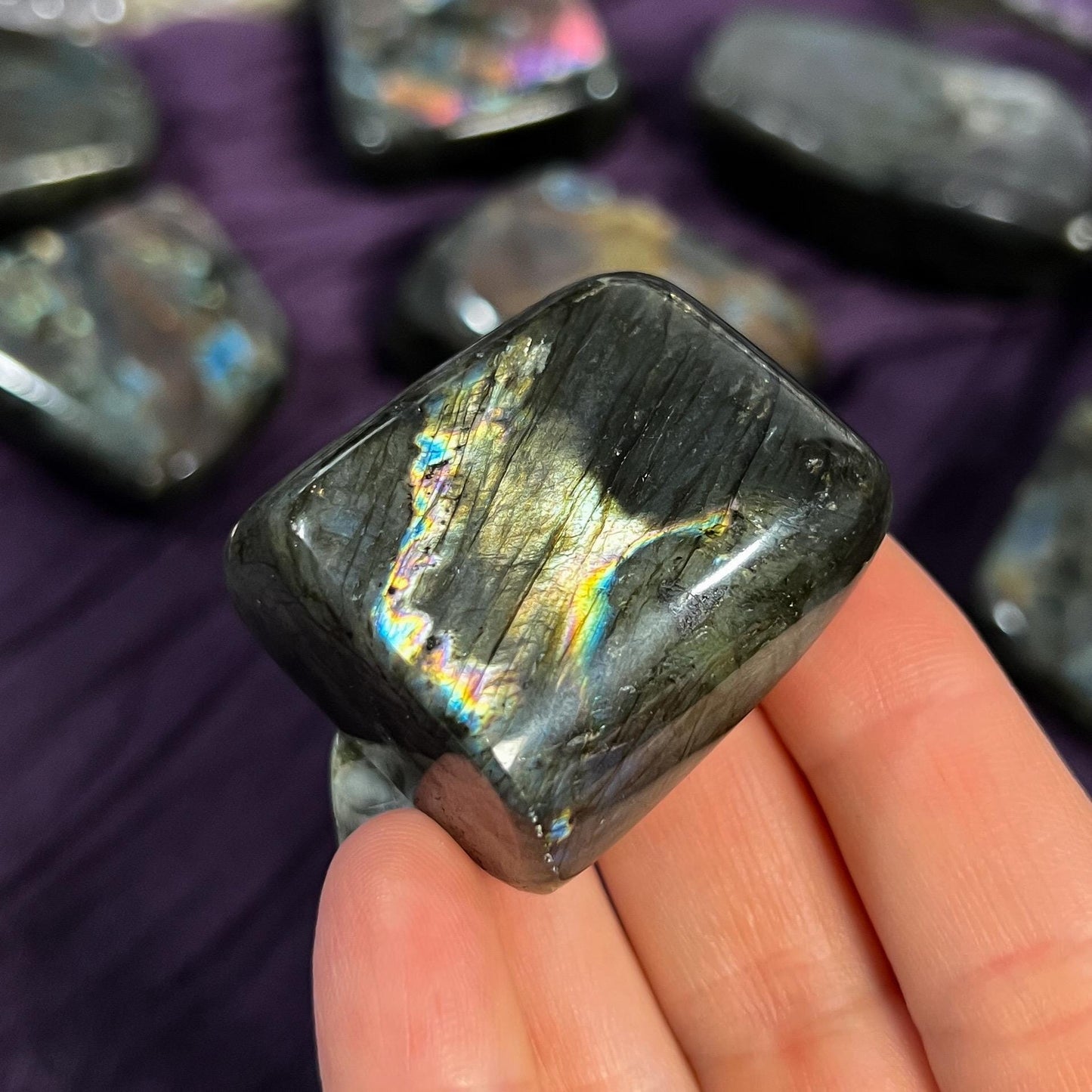 Purple Rainbow Labradorite Freeform, Third Eye Stone