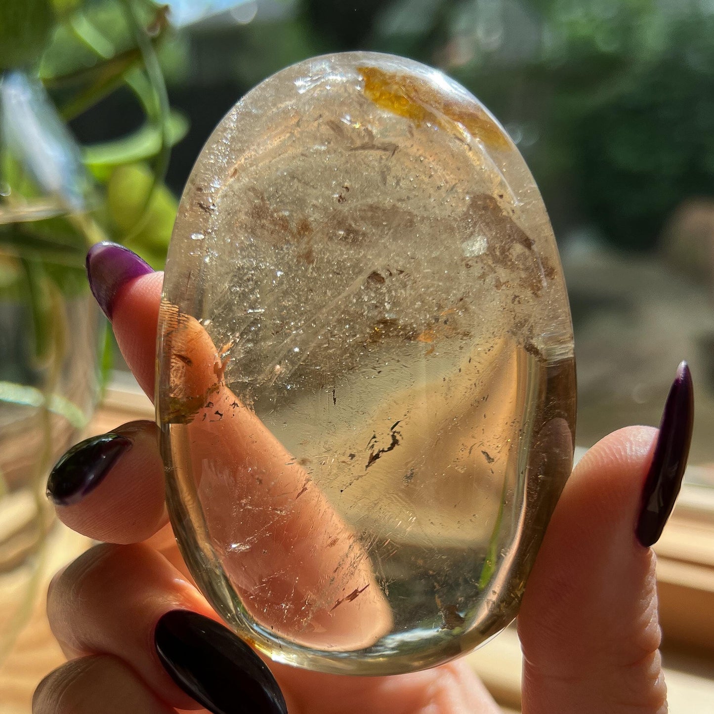 Rainbow Citrine Palm Stone
