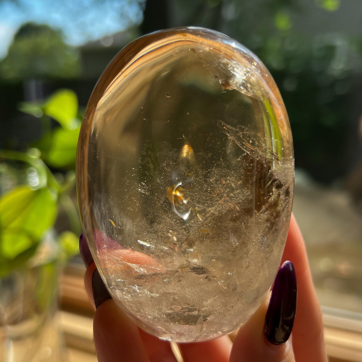 Rainbow Citrine Palm Stone