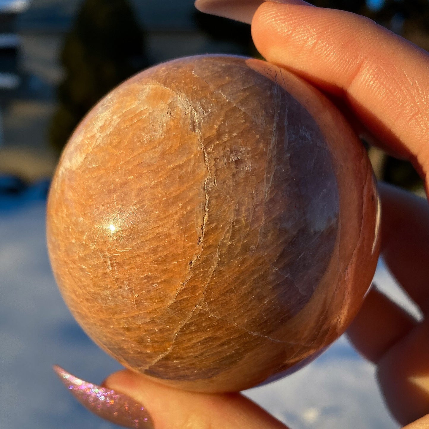 Peach Moonstone Sphere