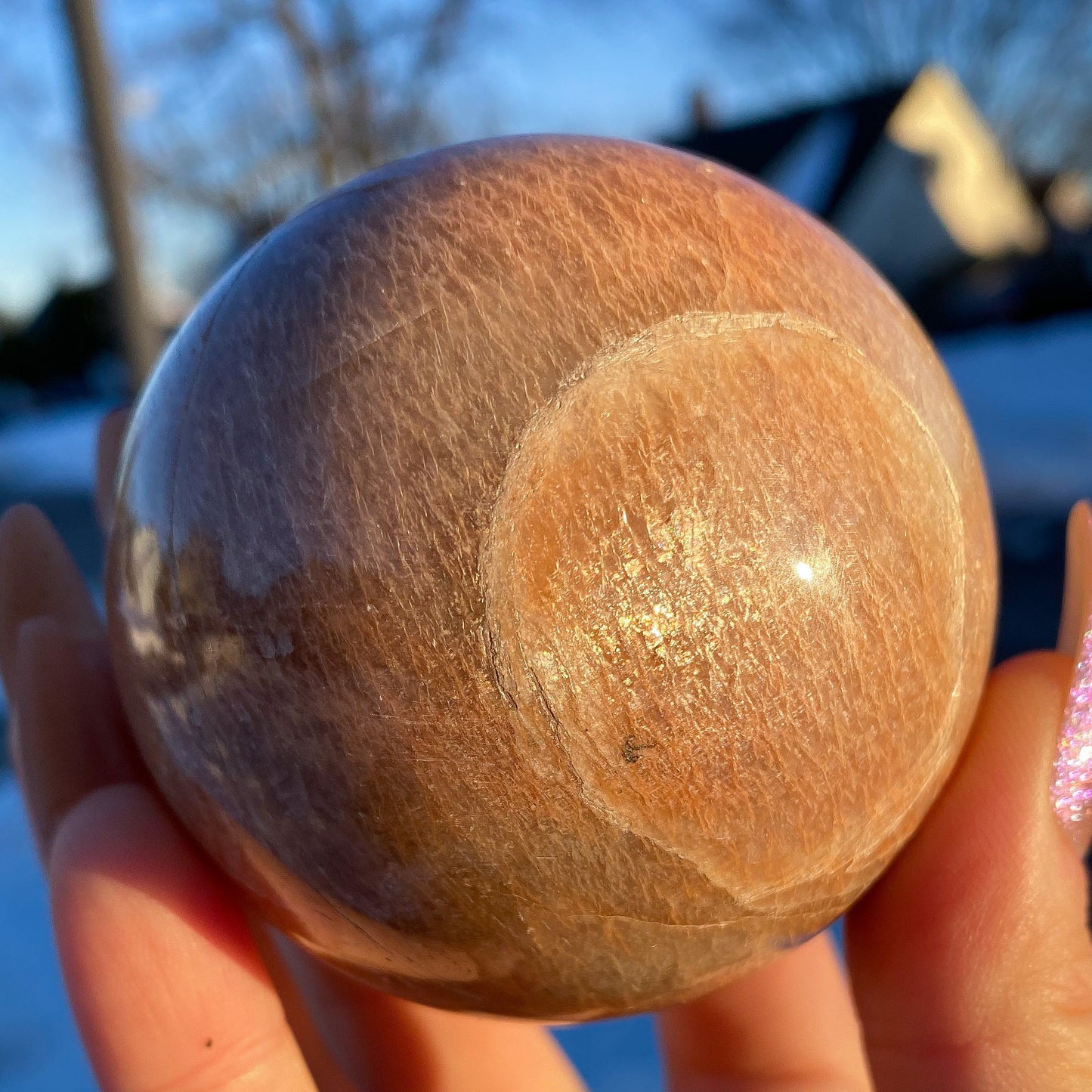 Peach Moonstone Sphere