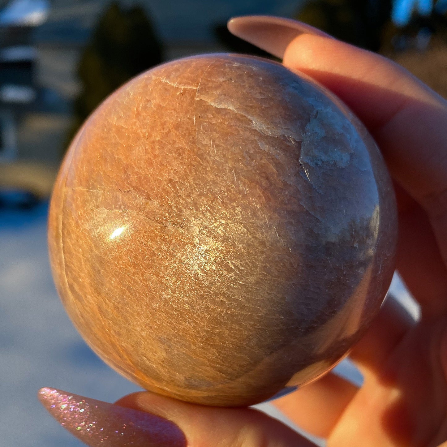 Peach Moonstone Sphere