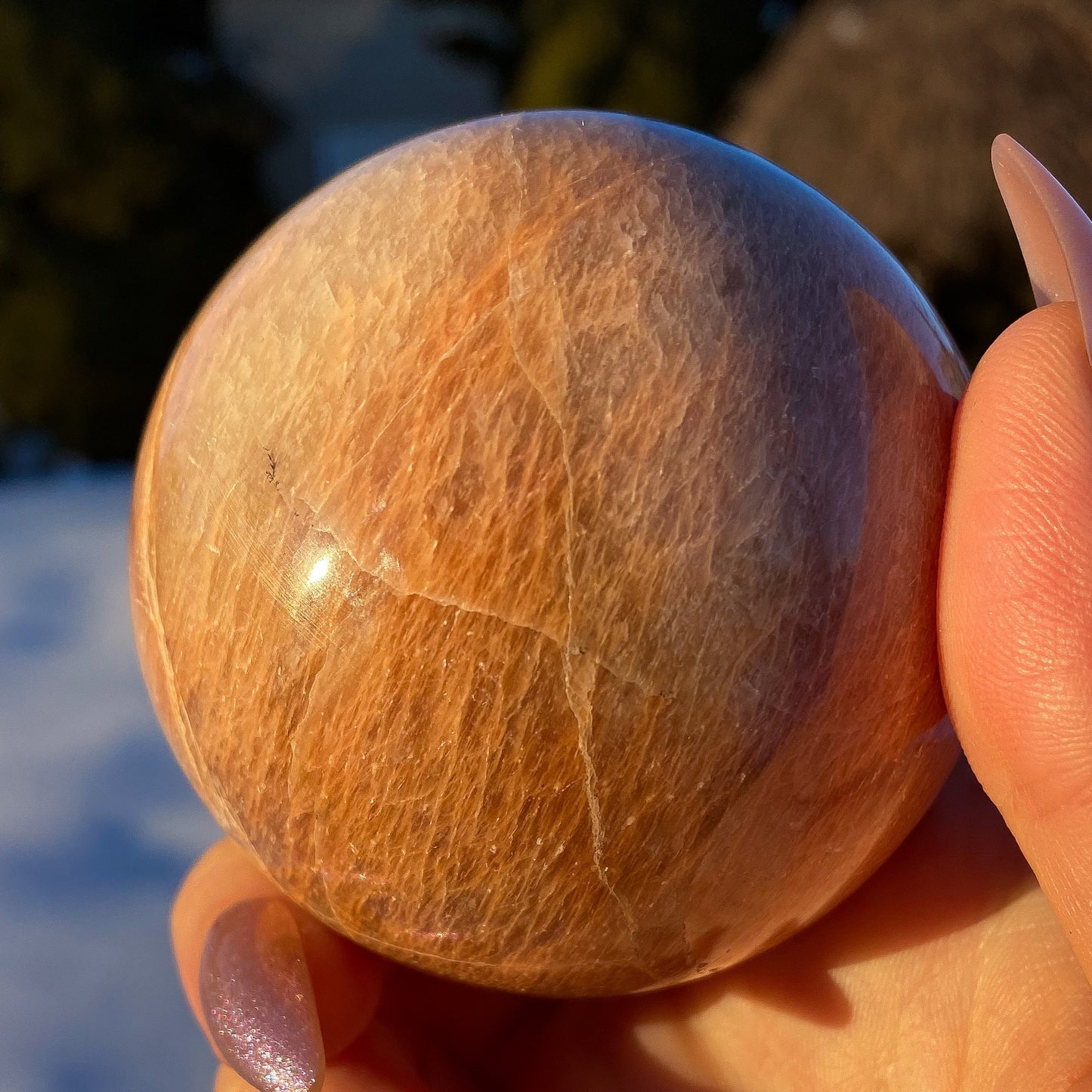 Peach Moonstone Sphere
