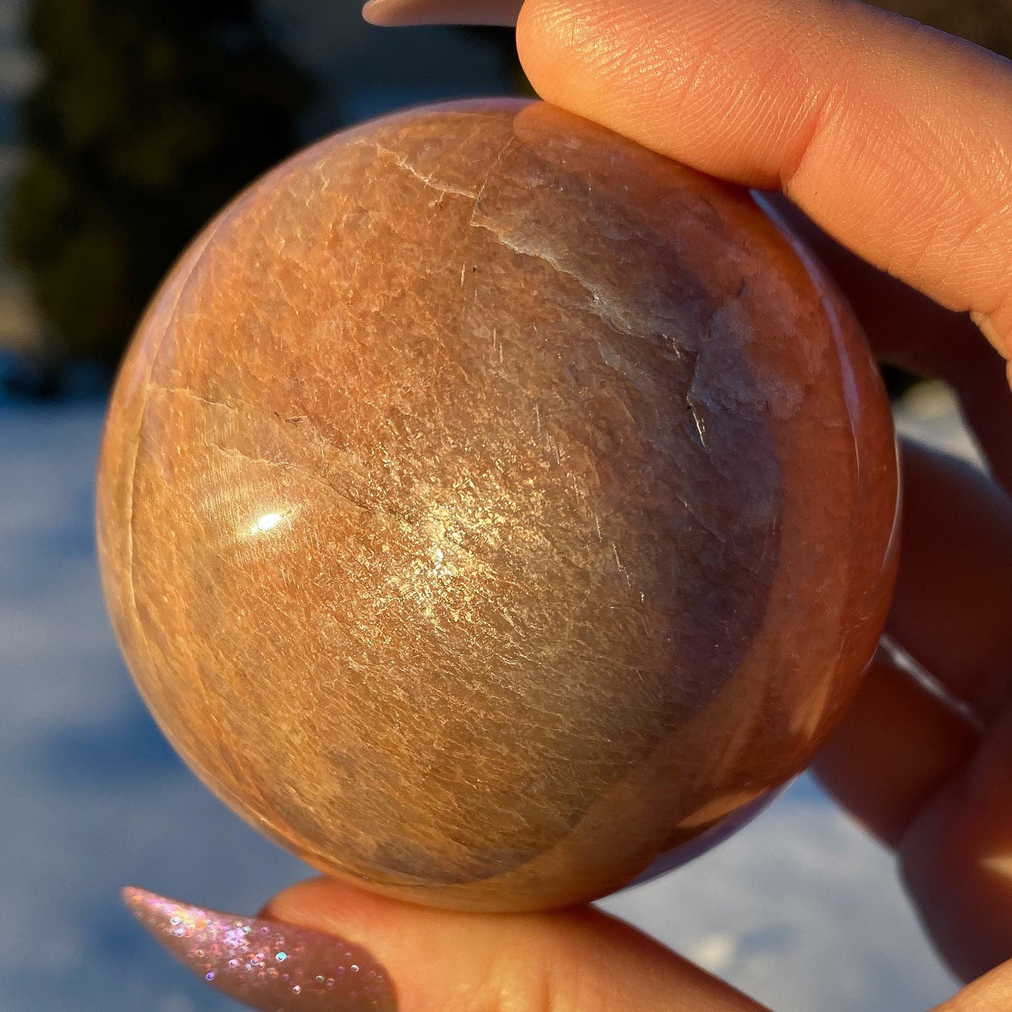 Peach Moonstone Sphere