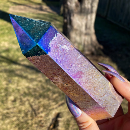Rainbow Aura Ocean Jasper Tower