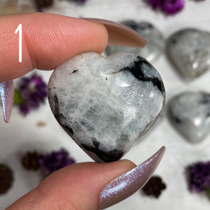 Rainbow Moonstone Heart