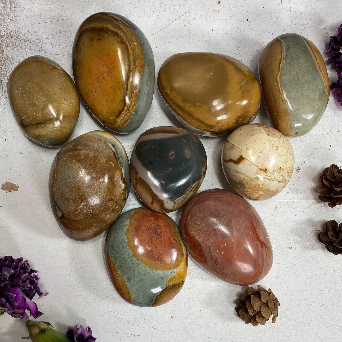 Small Polychrome Jasper Palm Stones