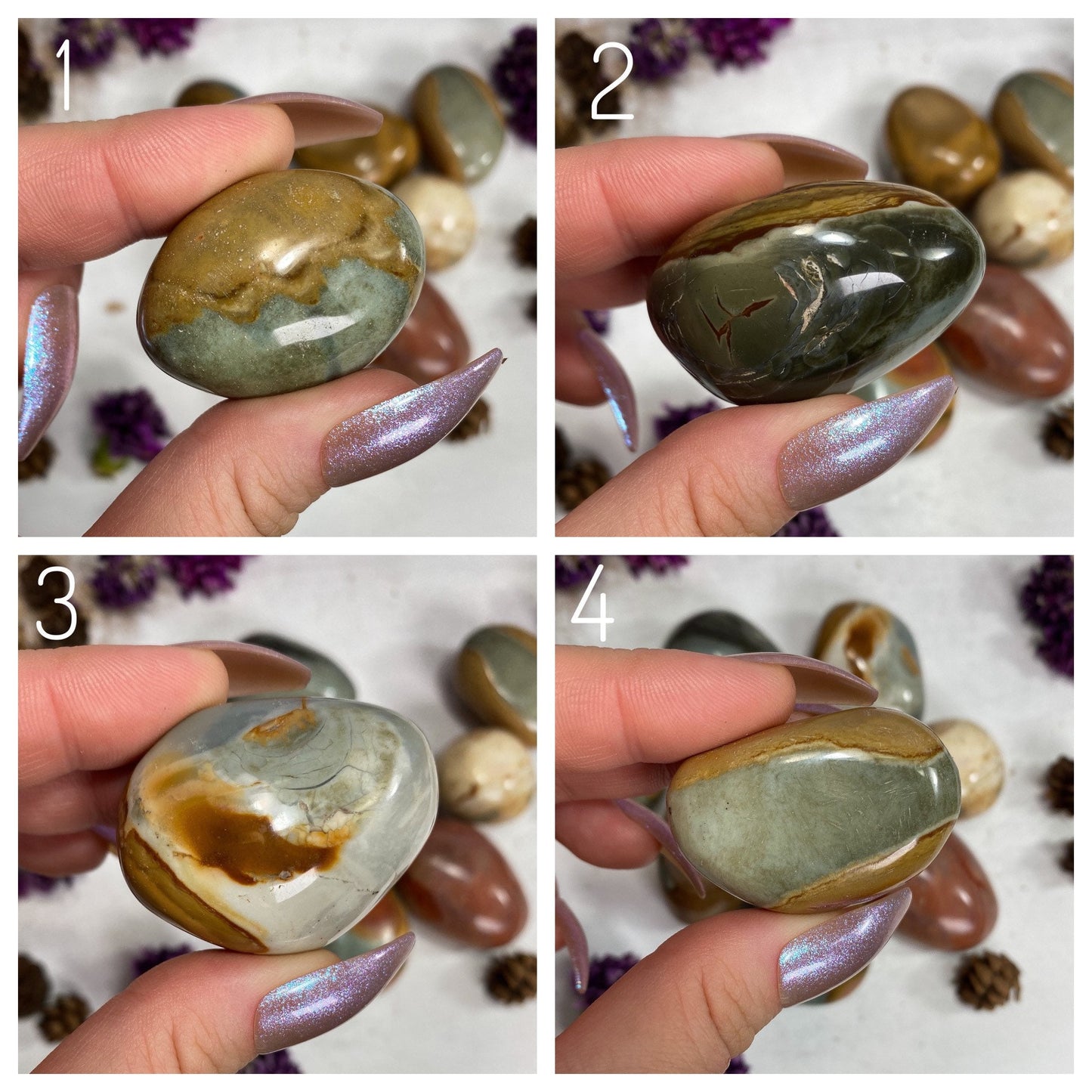 Small Polychrome Jasper Palm Stones