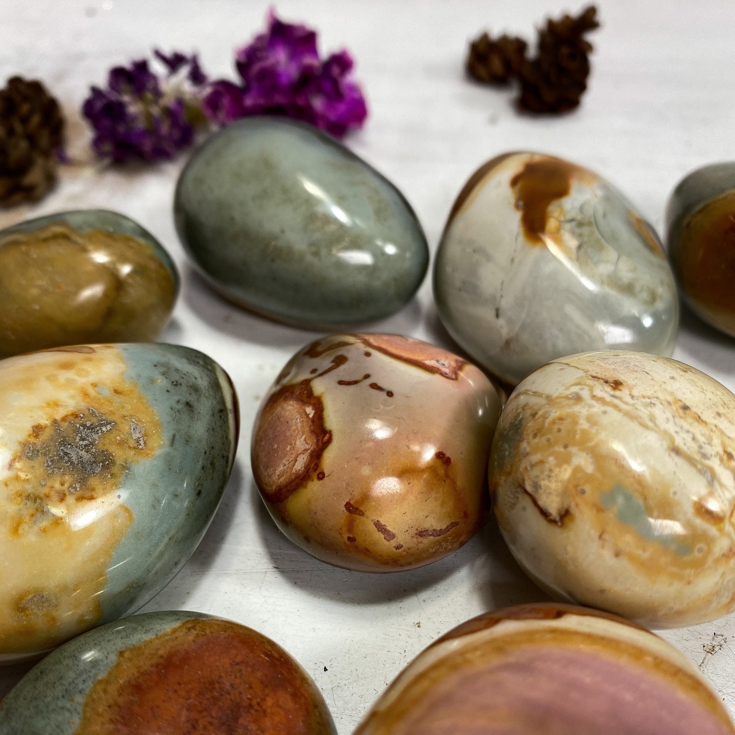 Small Polychrome Jasper Palm Stones