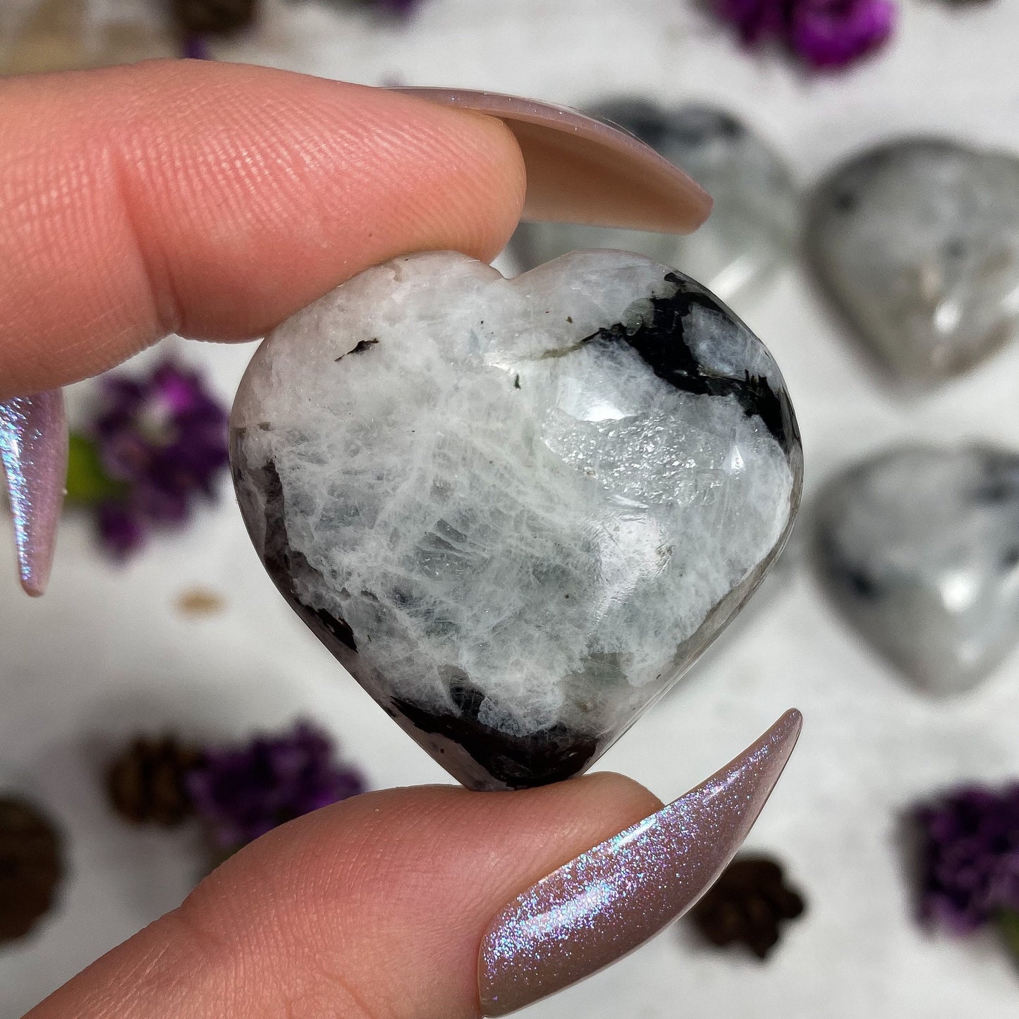 Rainbow Moonstone Heart