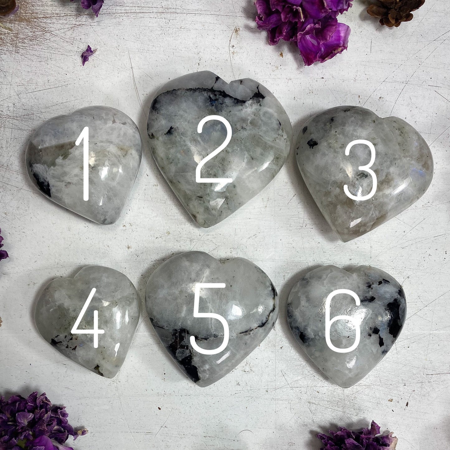 Rainbow Moonstone Heart