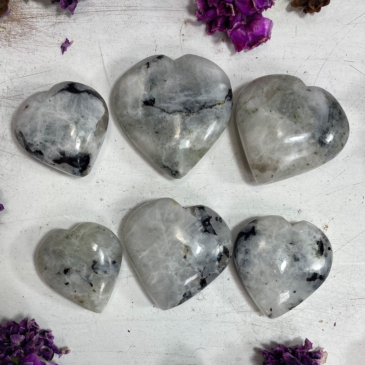 Rainbow Moonstone Heart