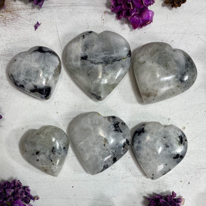 Rainbow Moonstone Heart