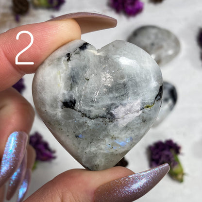 Rainbow Moonstone Heart