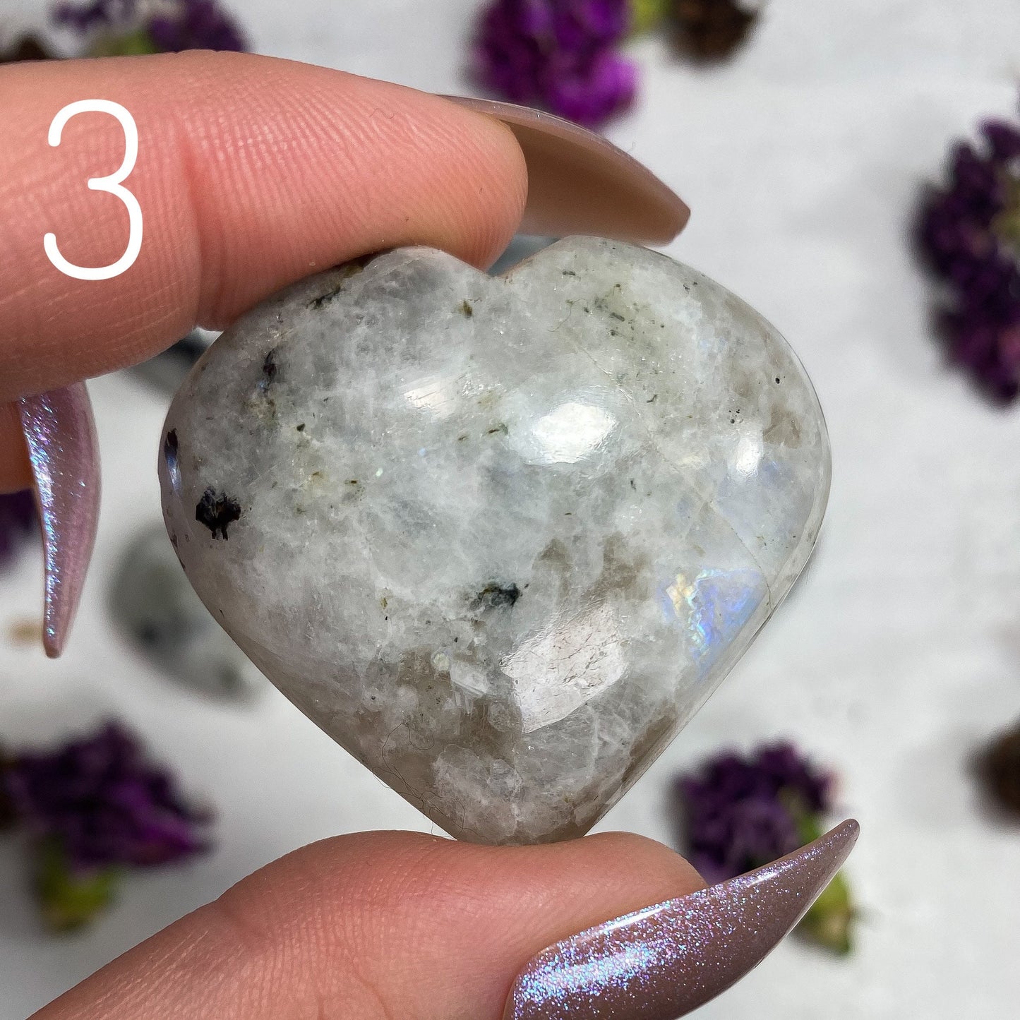 Rainbow Moonstone Heart