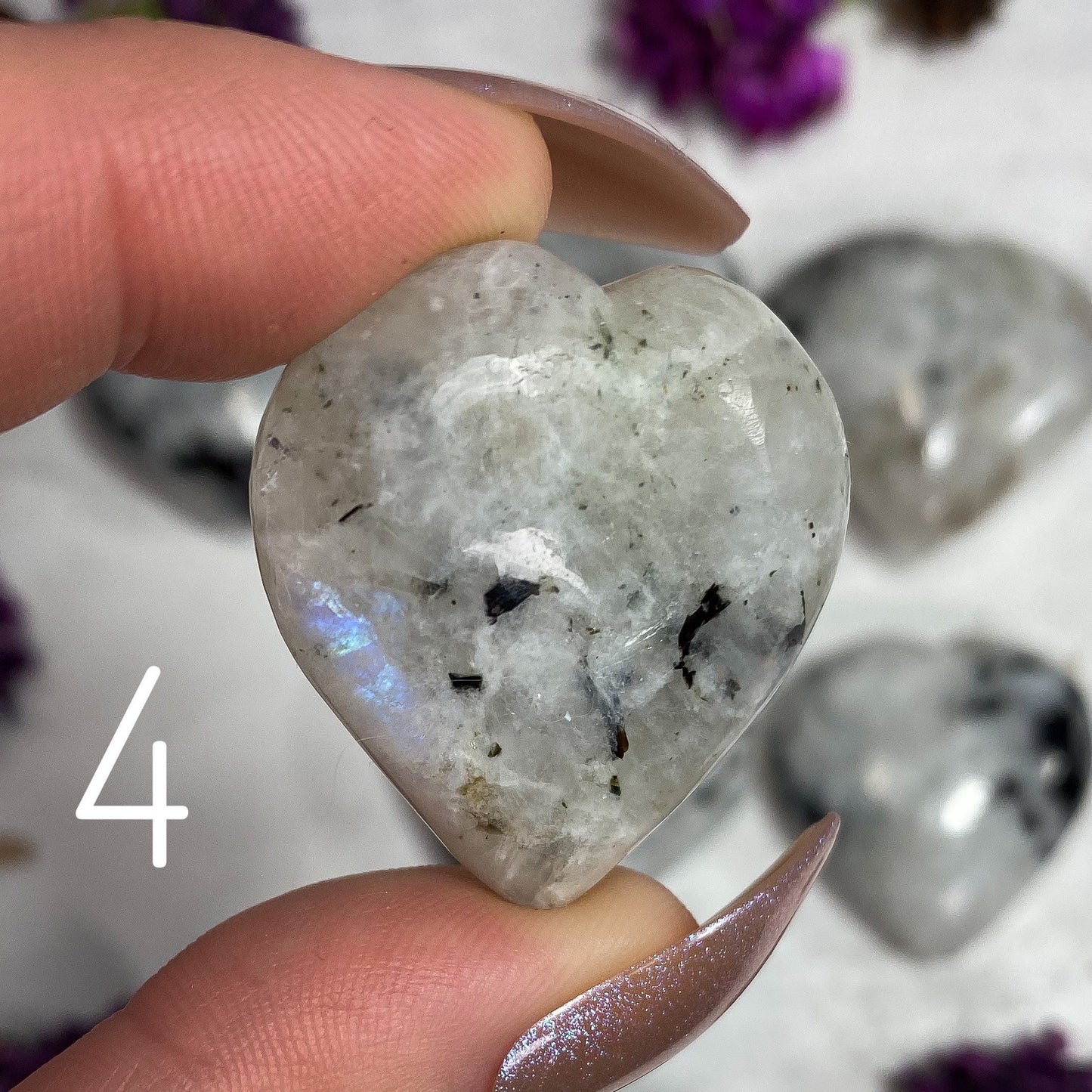 Rainbow Moonstone Heart