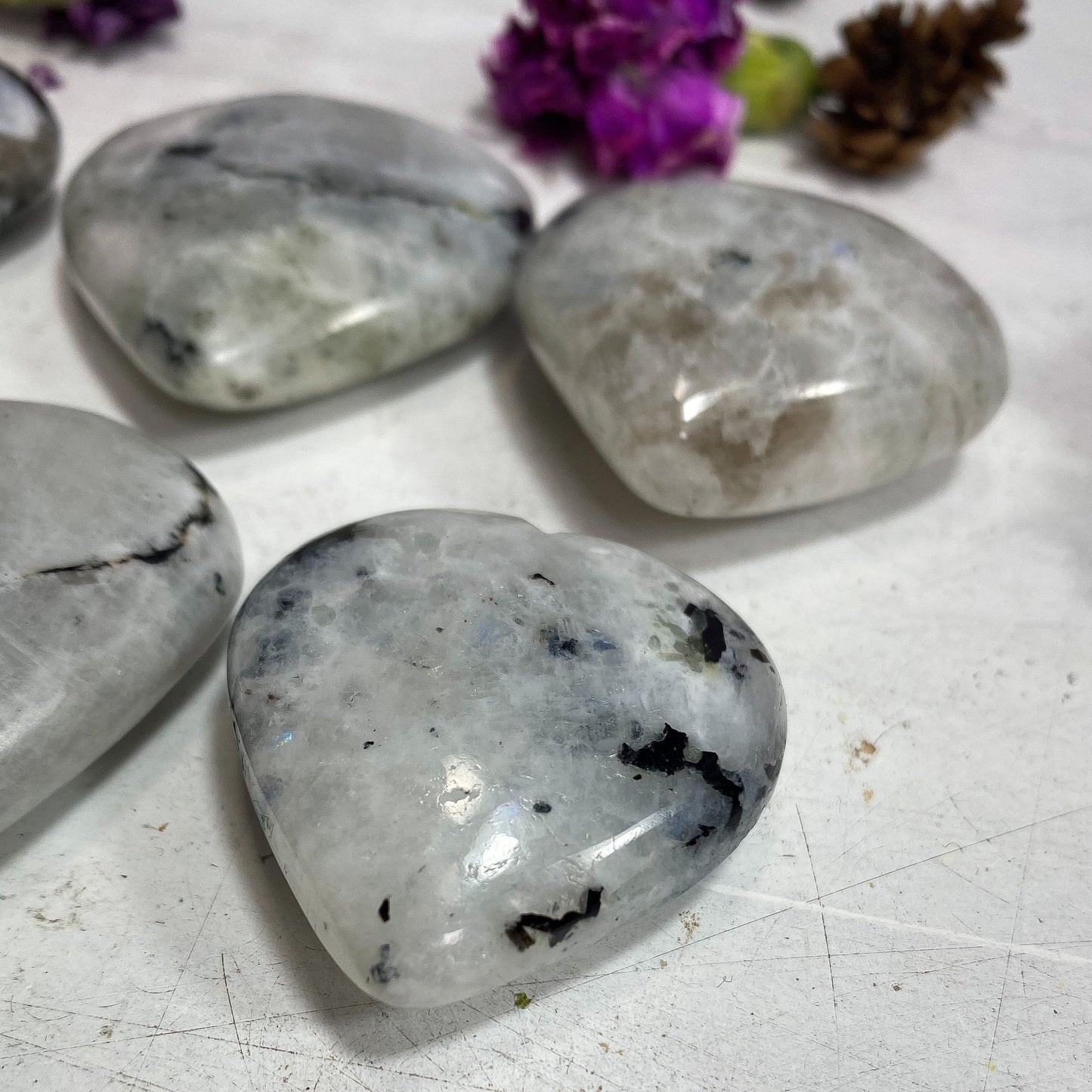 Rainbow Moonstone Heart
