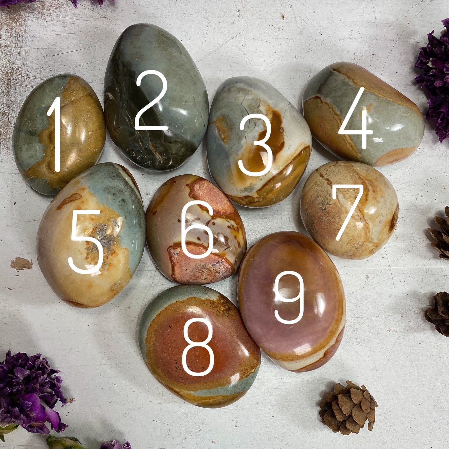Small Polychrome Jasper Palm Stones