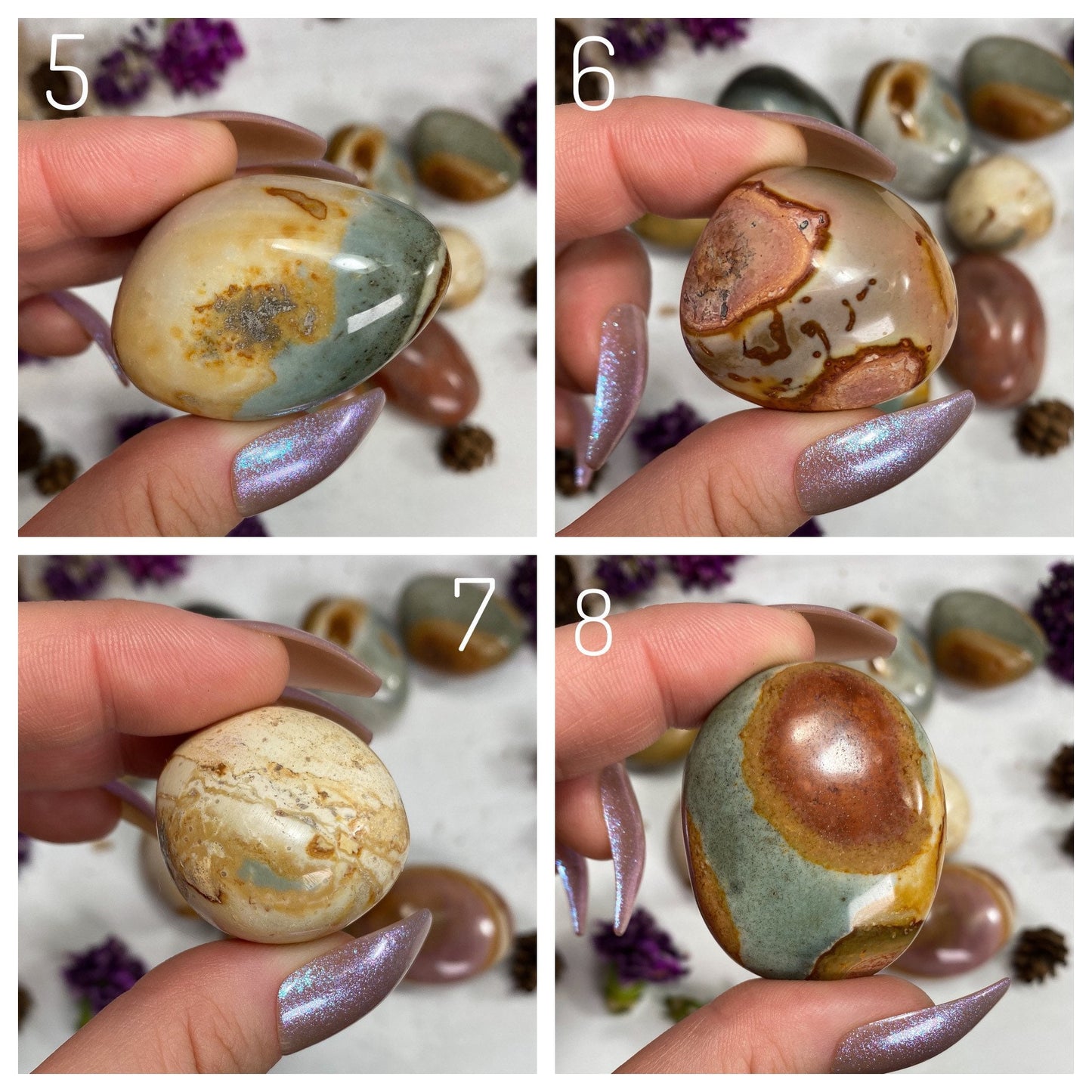 Small Polychrome Jasper Palm Stones