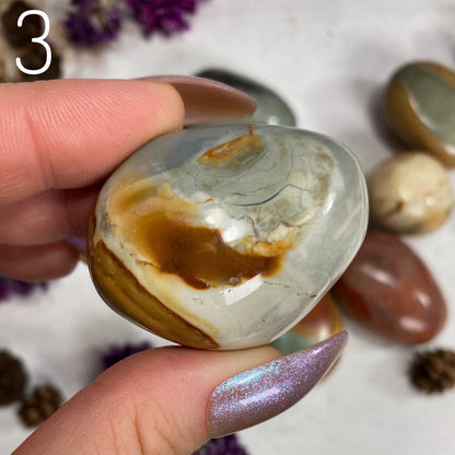 Small Polychrome Jasper Palm Stones